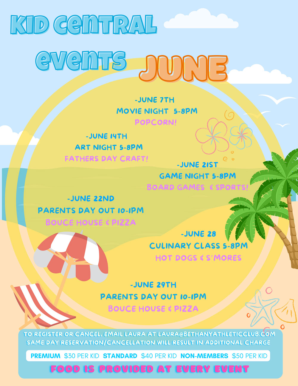 Kid Central Events at Bethany Athletic Club in Portland Oregon