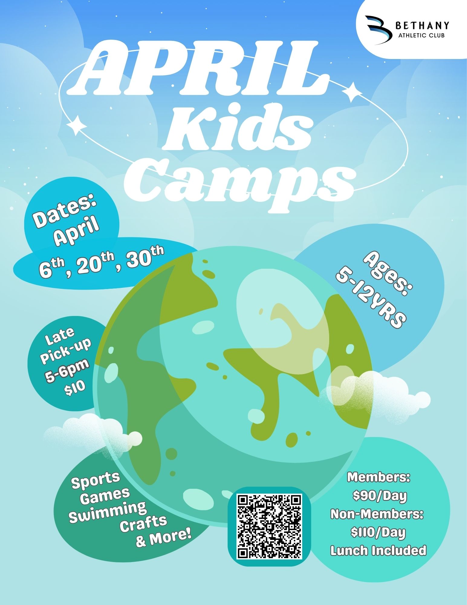 April Kids Camps at Bethany Athletic Club in Portland Oregon